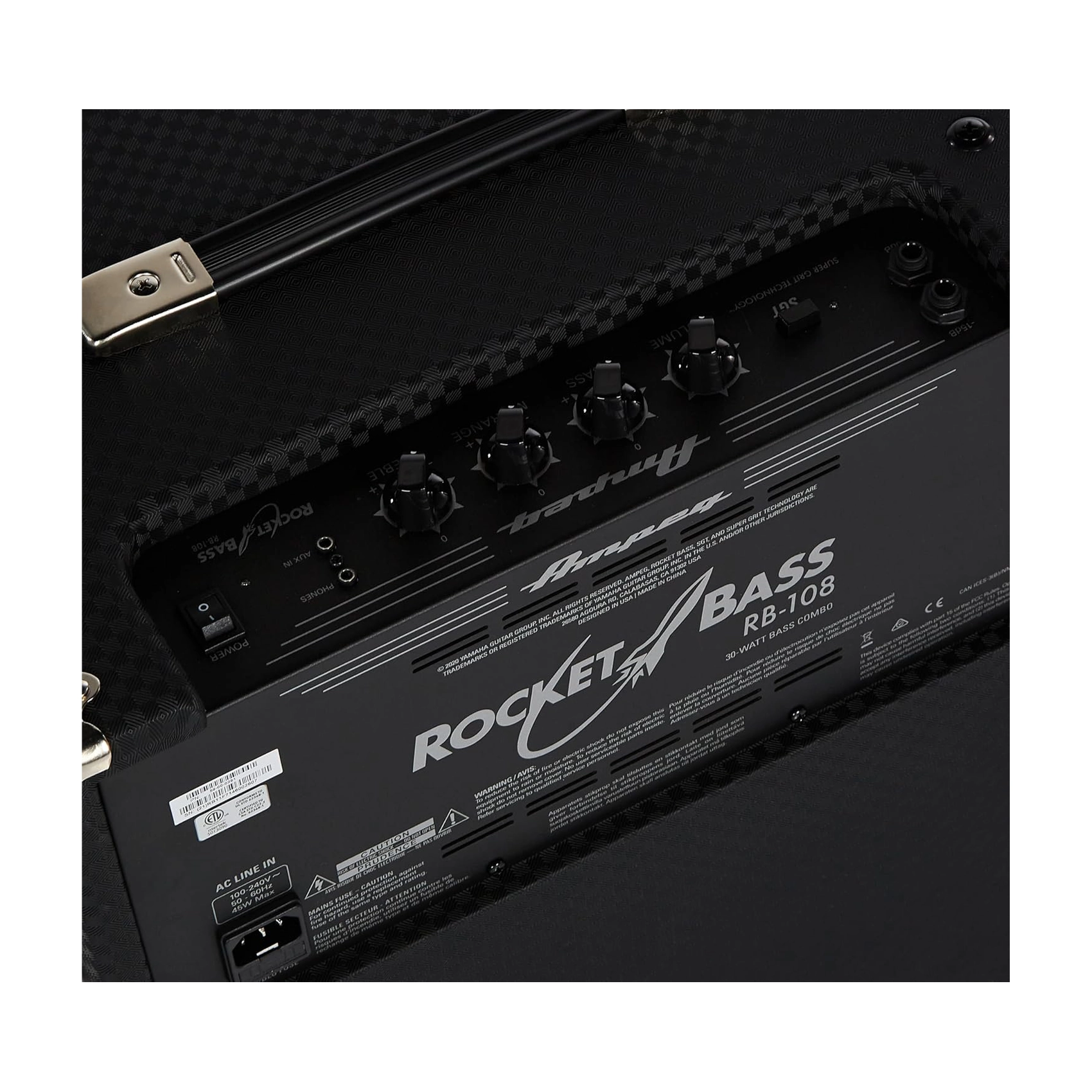 Ampeg Rocket Bass RB 108 30W 1×8 Bass Combo Amplifier - Professional Bass Guitar Amp for Practice & Small Gigs | Perfect for Home Studios & Live Performances
