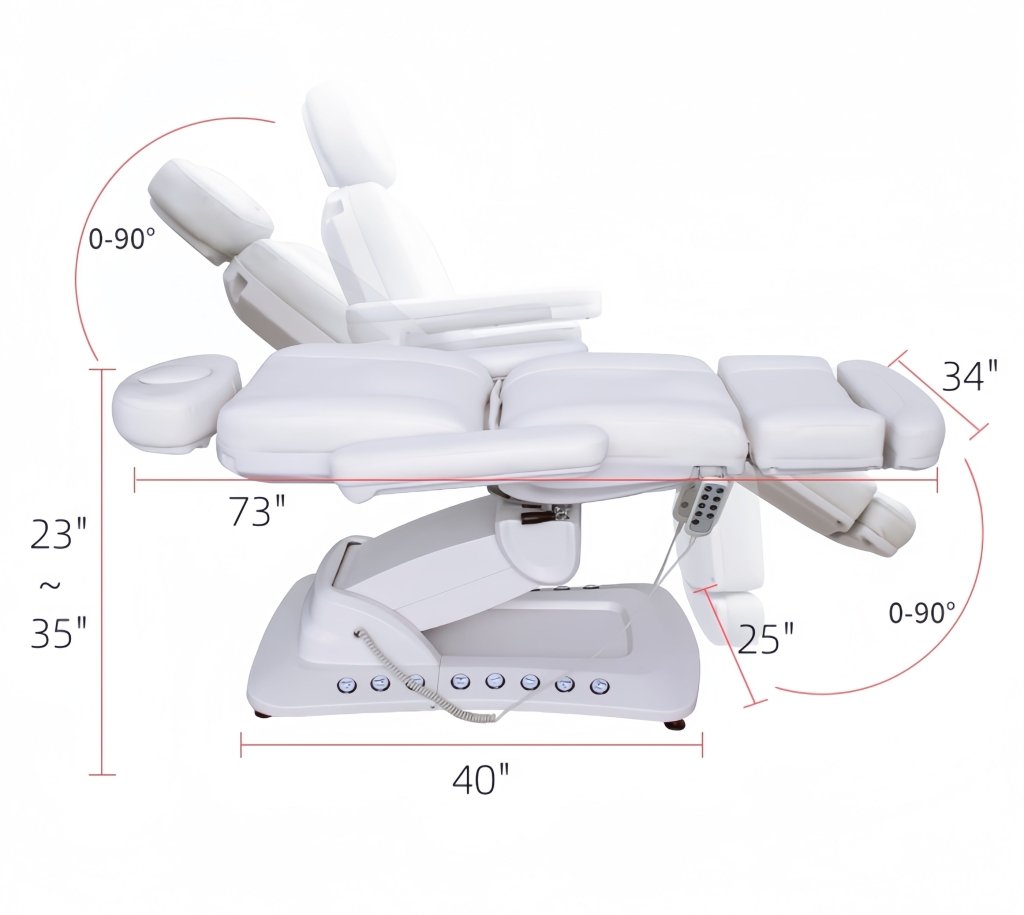 Greenlife Ageless 360° Swivel Electric Facial Chair - 4 Motors Beauty Eyelash SPA Table with Built-in Foot Control & Handheld Remote | Perfect for Salons, Spas & Home Use