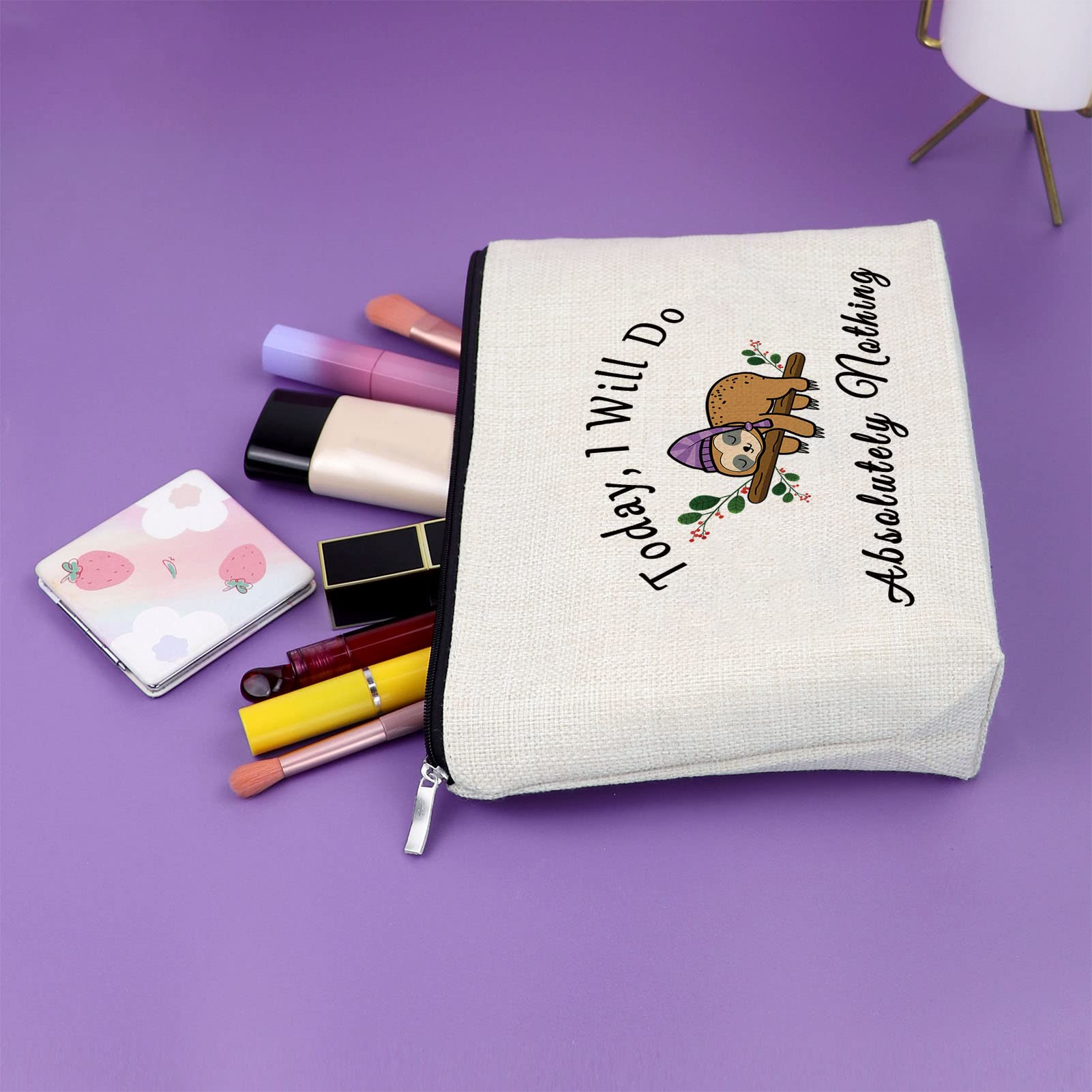 Sloth-Themed Makeup Bag for Women - Funny Animal Lover Gift for Best Friend, Birthday & Christmas Present - Travel Cosmetic Pouch for Her | Perfect for Daily Use, Travel & Gifting