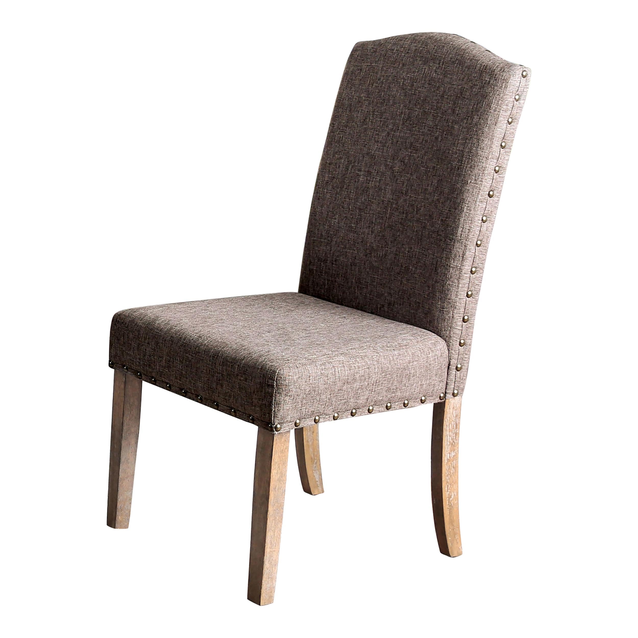 Furniture of America Diez Fabric Padded Side Chairs in Natural - Set of 2 Comfortable Dining Chairs for Kitchen, Dining Room & Office | Modern Upholstered Accent Chairs