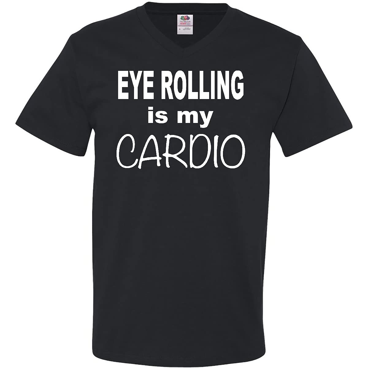 Eye Rolling is My Cardio White Men's V-Neck T-Shirt | Funny Sarcastic Graphic Tee for Gym & Workout | Perfect Gift for Fitness Enthusiasts