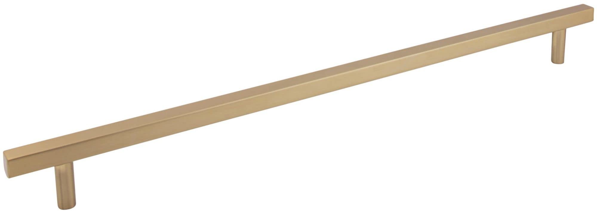 Jeffrey Alexander 18 Inch Brushed Gold Square Dominique Cabinet Pull Handle - Perfect for Kitchen Cabinets, Drawers & Furniture Hardware Upgrade
