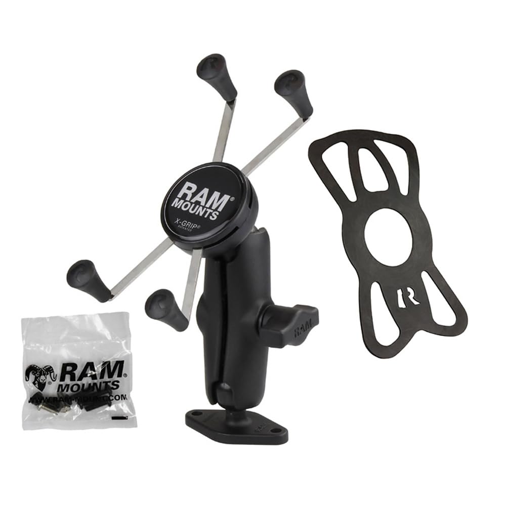 RAM Mounts X-Grip Large Phone Mount with Diamond Base RAM-B-102-UN10U & Medium Arm - Secure Phone Holder for Car, Motorcycle, and Bike