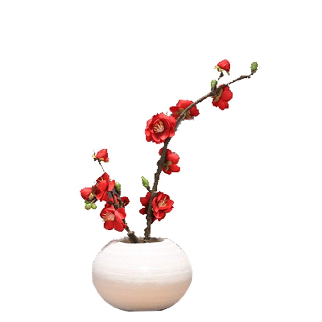 Red Decorative Fake Flower Vase - Elegant Desktop Ornament for Home, Living Room & Bedroom Decor | Creative Statue Accessory for Modern Interior Design | Perfect Gift for Housewarming & Wedding Decor