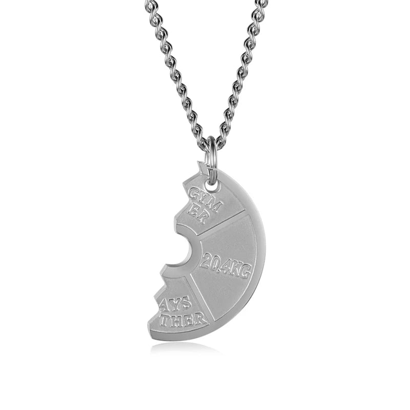 Titanium Steel Dumbbell Pendant Necklace for Men - Gym & Fitness Jewelry Gift - Perfect for Workout Enthusiasts, Bodybuilders, and Sports Lovers (Great for Gym, Weightlifting, and Casual Wear)