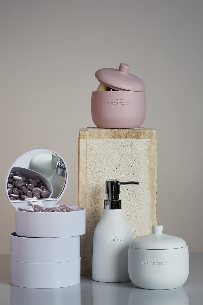 WENKO Universal Cosmetic Storage Box - The Collection Rose | Makeup Organizer, Cotton Swab Holder | 0.413L Capacity, Polyresin, 11x11x11cm | Perfect for Vanity, Bathroom & Travel Organization