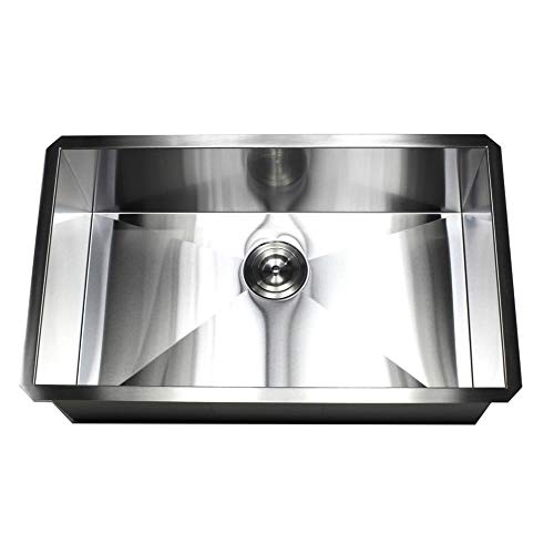 30-inch Stainless Steel 16 Gauge Single Bowl Undermount Zero Radius Kitchen Sink - Perfect for Kitchen Islands, Bars, and Modern Home Renovations