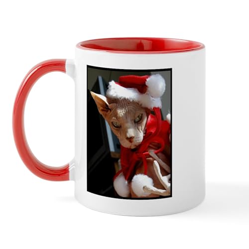 White/Red Inside - Sphynx Hairless Cat Santa Mug