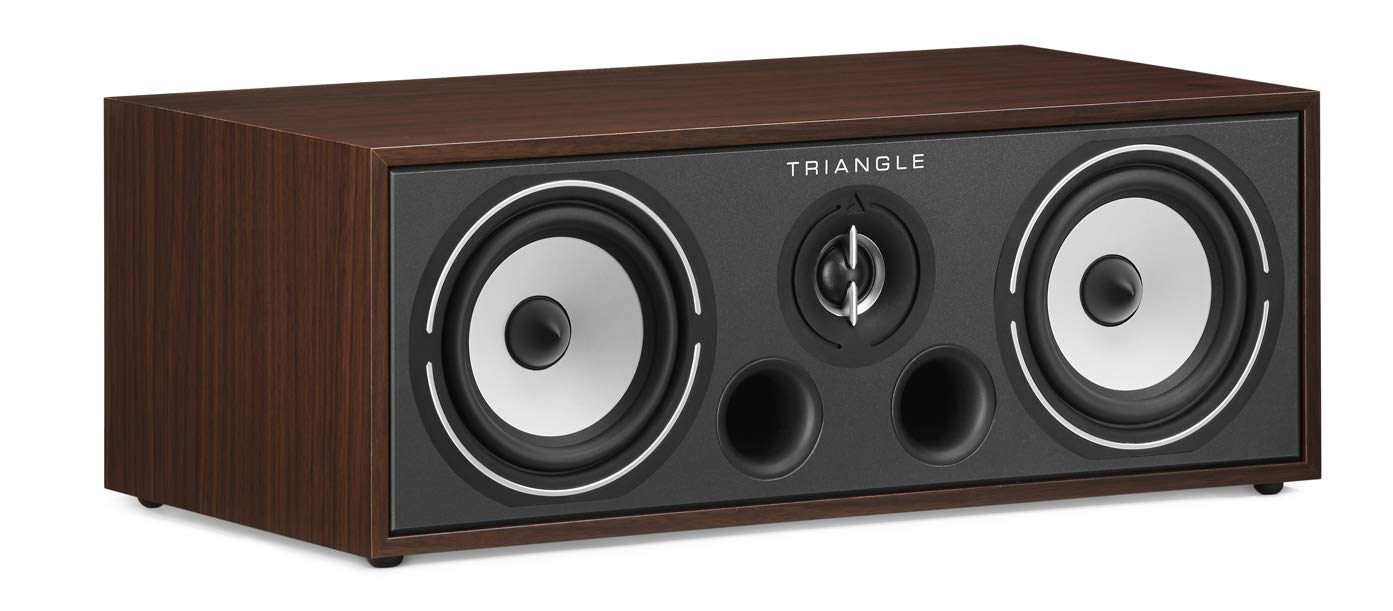 Triangle BOREA BRC1 2-Way Center Channel Speaker for Home Theater - 100W Power Handling, 90dB Sensitivity, Bass Reflex Design - 485 x 176 x 274mm Walnut Finish - Perfect for Movie Nights & Surround Sound Systems