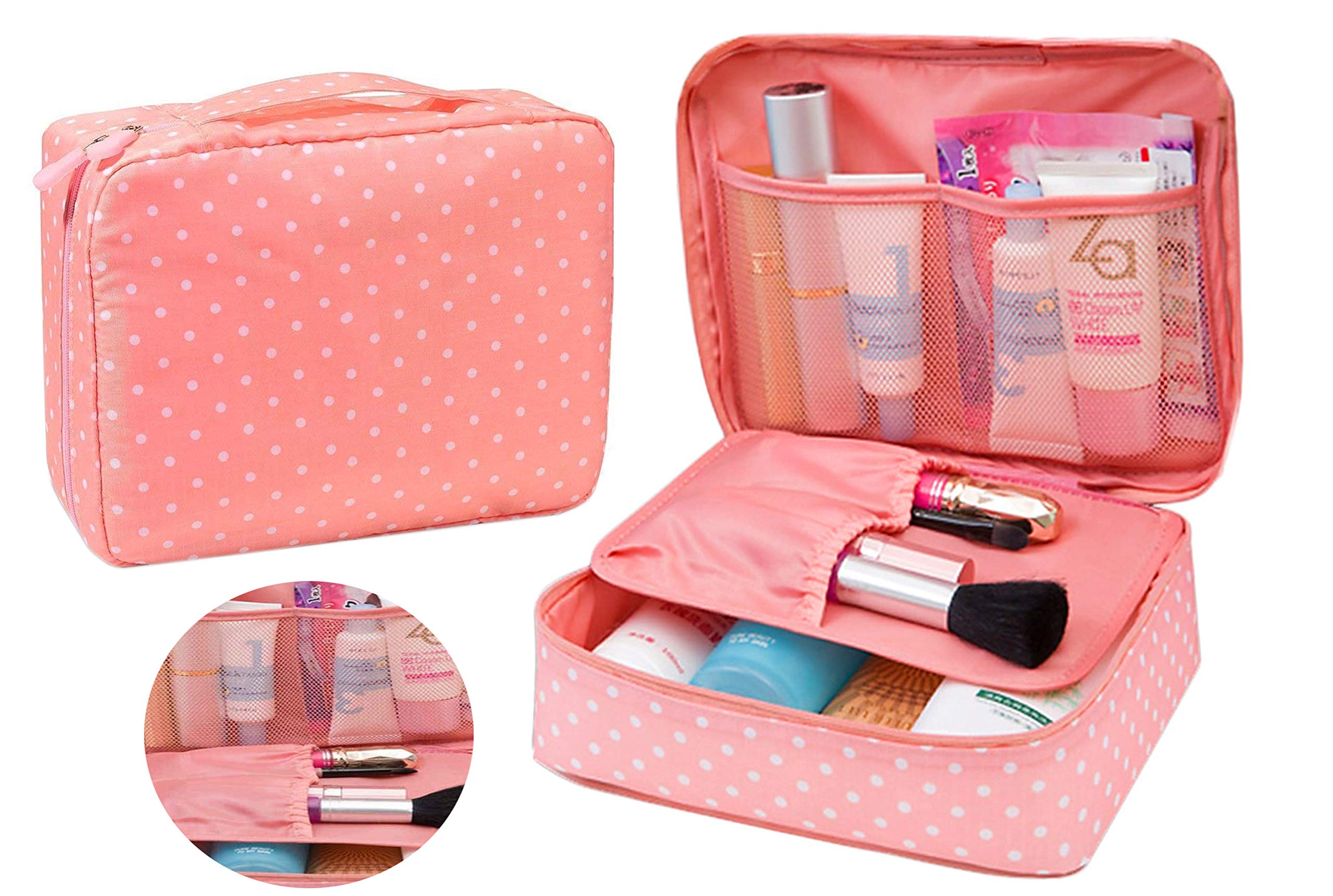 **Atorakushon Travel Makeup Storage Box - Portable Vanity Organizer for Cosmetics, Jewelry & Toiletries - Multicolor Women's Travel Accessories | Perfect for Travel, Home & Office Organization**
