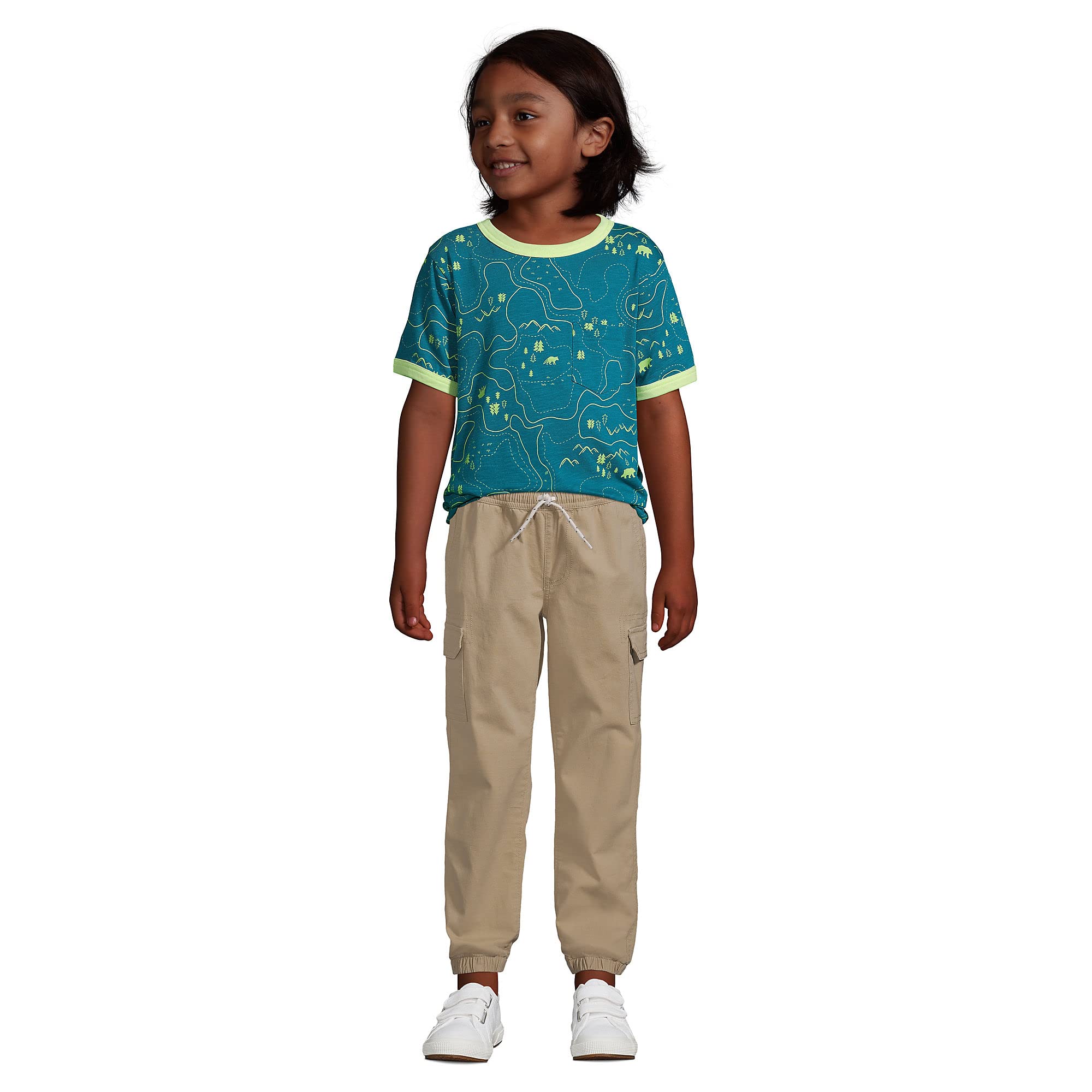 Lands' End Boys Iron Knee Pull-On Stretch Woven Jogger Pants - Comfortable Playwear for School, Outdoor Activities & Casual Wear