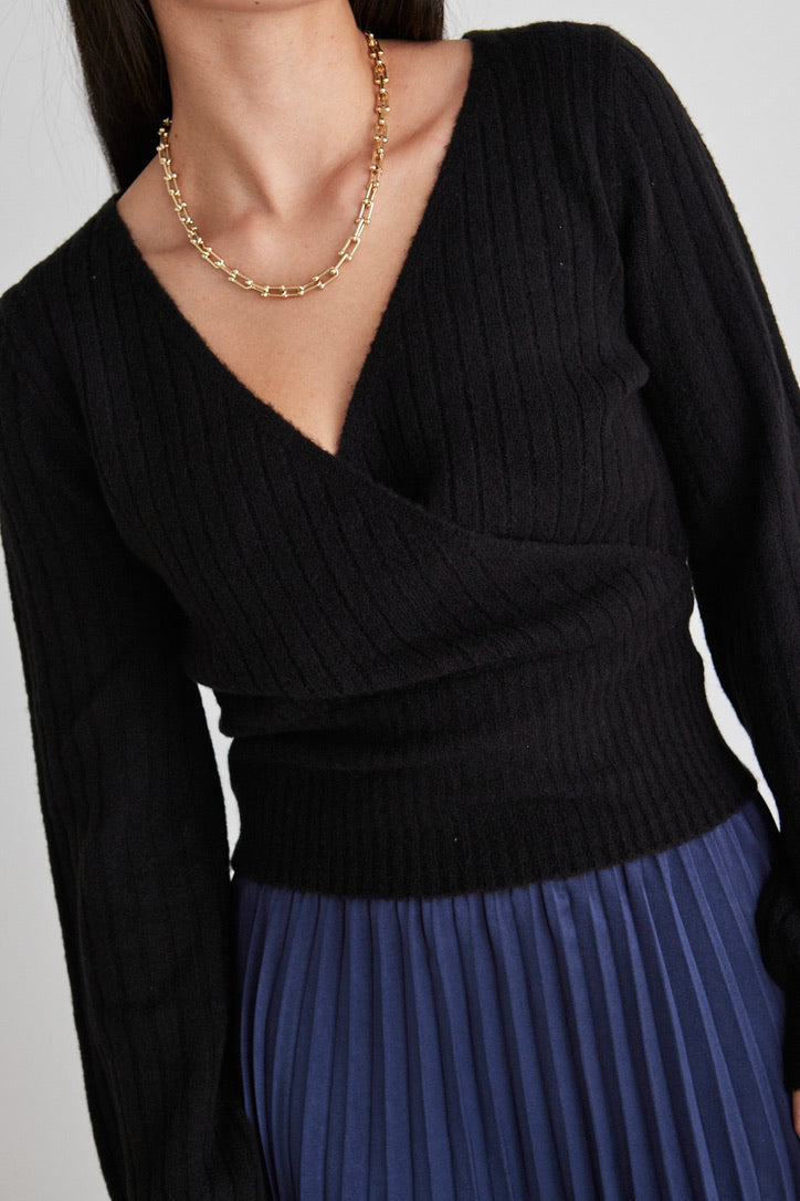 Honest Black Ballerina Soft Rib Knit Wrap - Elegant Women's Ballet Wrap for Dance, Yoga & Casual Wear