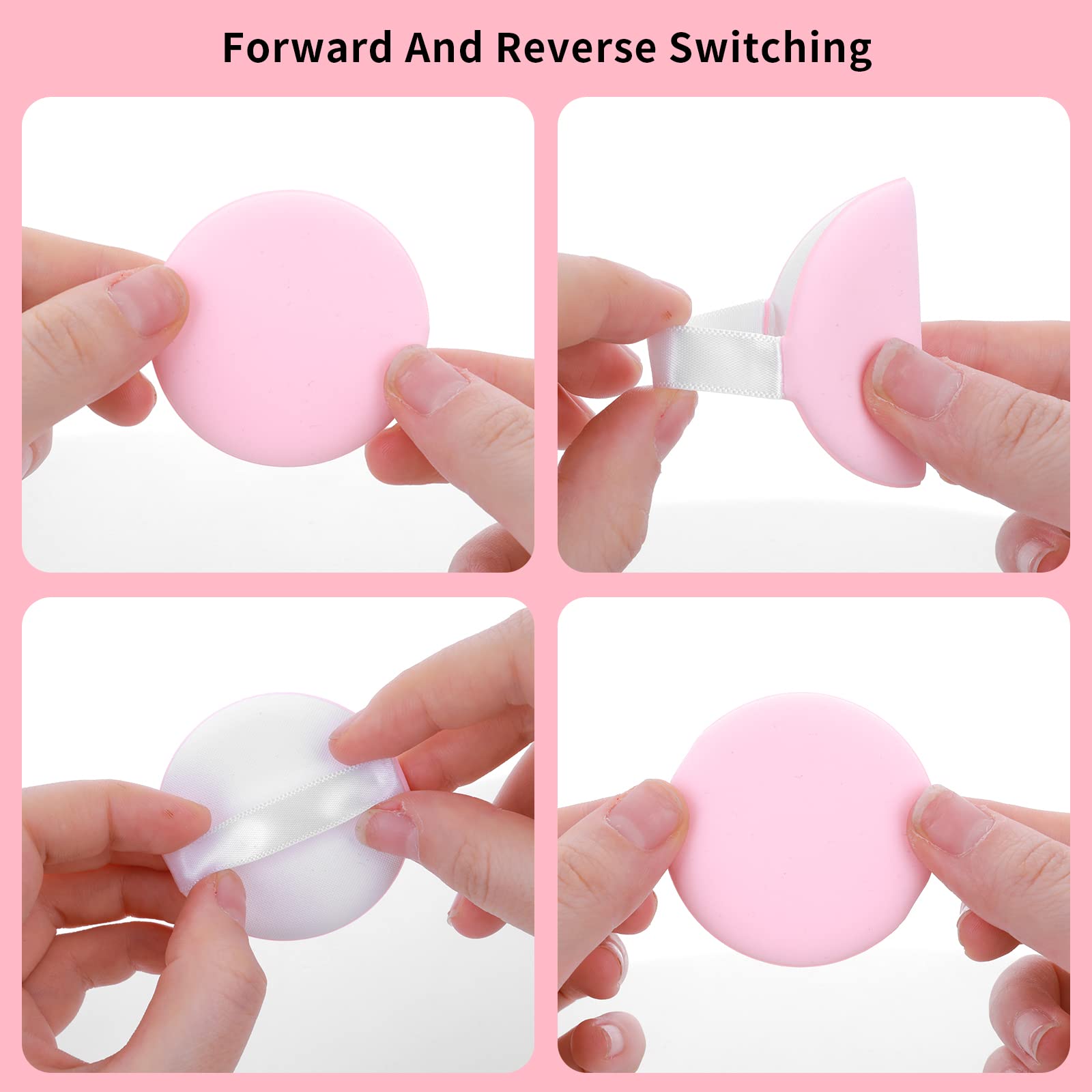 Molain 8-Piece Round Beauty Blenders Set - 2 Inch Soft Makeup Sponge Puffs for Full Coverage Foundation, Concealer & Cream Blending (Pink) | Perfect for Professional Makeup Application & Travel