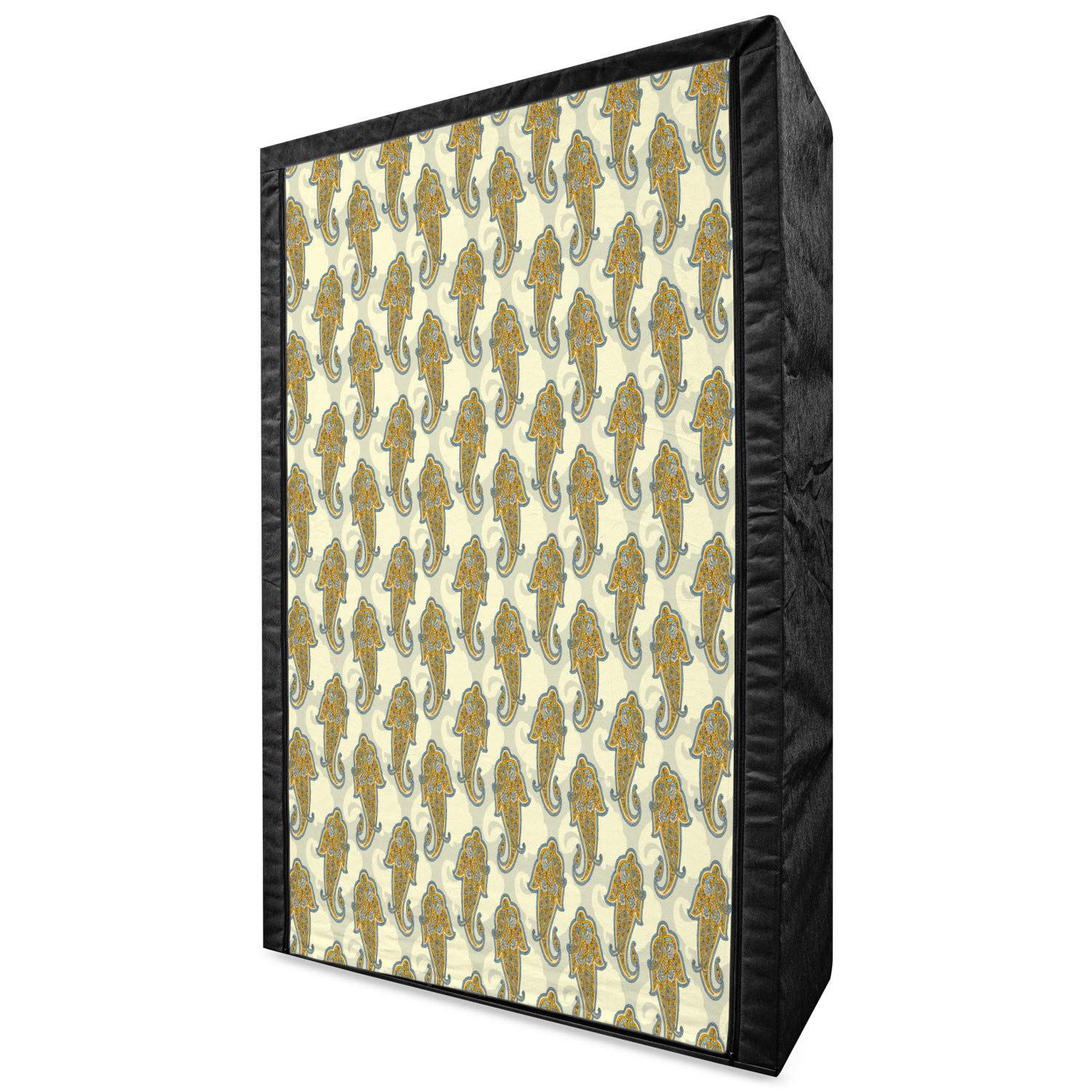 Ambesonne Bohemian Portable Fabric Wardrobe with Paisley Leaf Print | 42.5