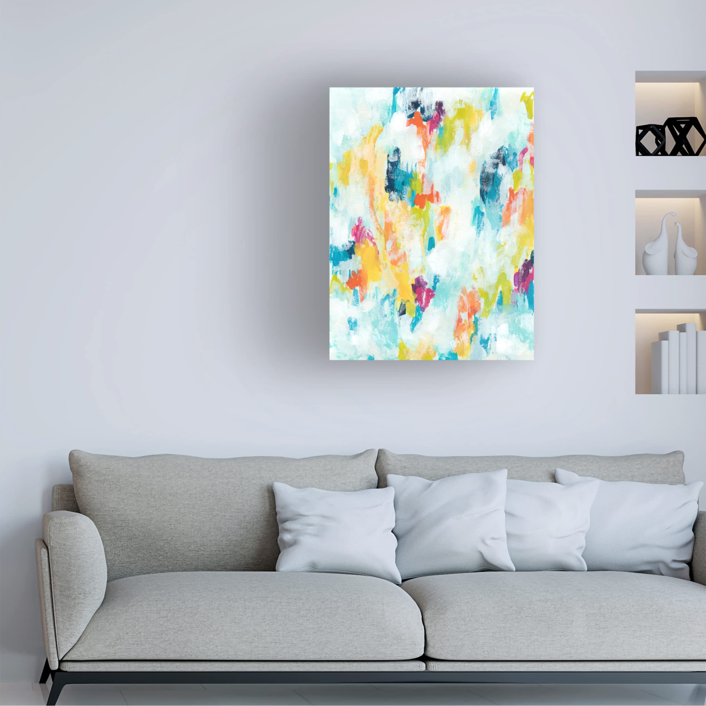 Trademark Fine Art 'Reclaimed Refraction I' Canvas Wall Art Print by June Erica Vess - Modern Abstract Painting for Living Room, Bedroom & Office Decor