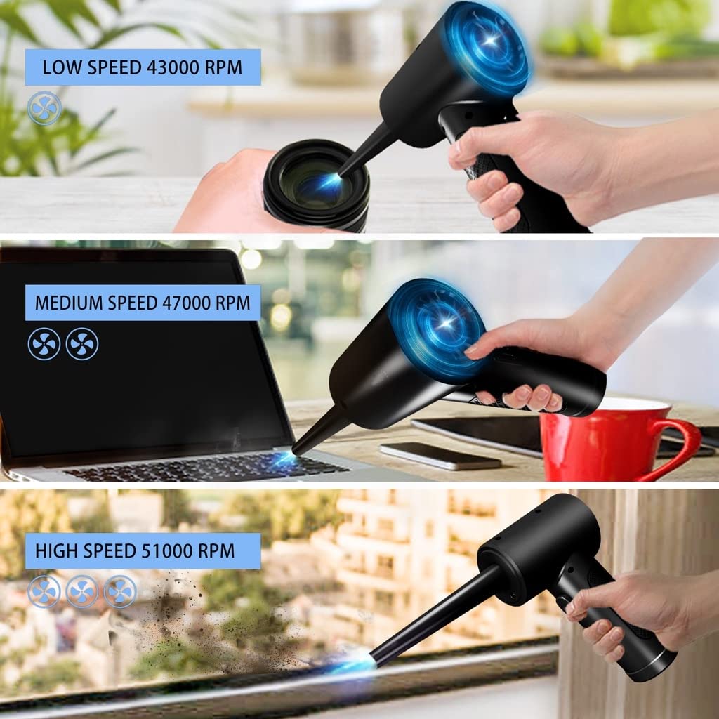 50000RPM High-Speed Cordless Air Blower - Powerful Electric Air Duster for Computer Cleaning, Keyboard Dust Removal, Electronics Maintenance | Ideal for PC, Laptop, Camera Lens & Home Office Cleaning