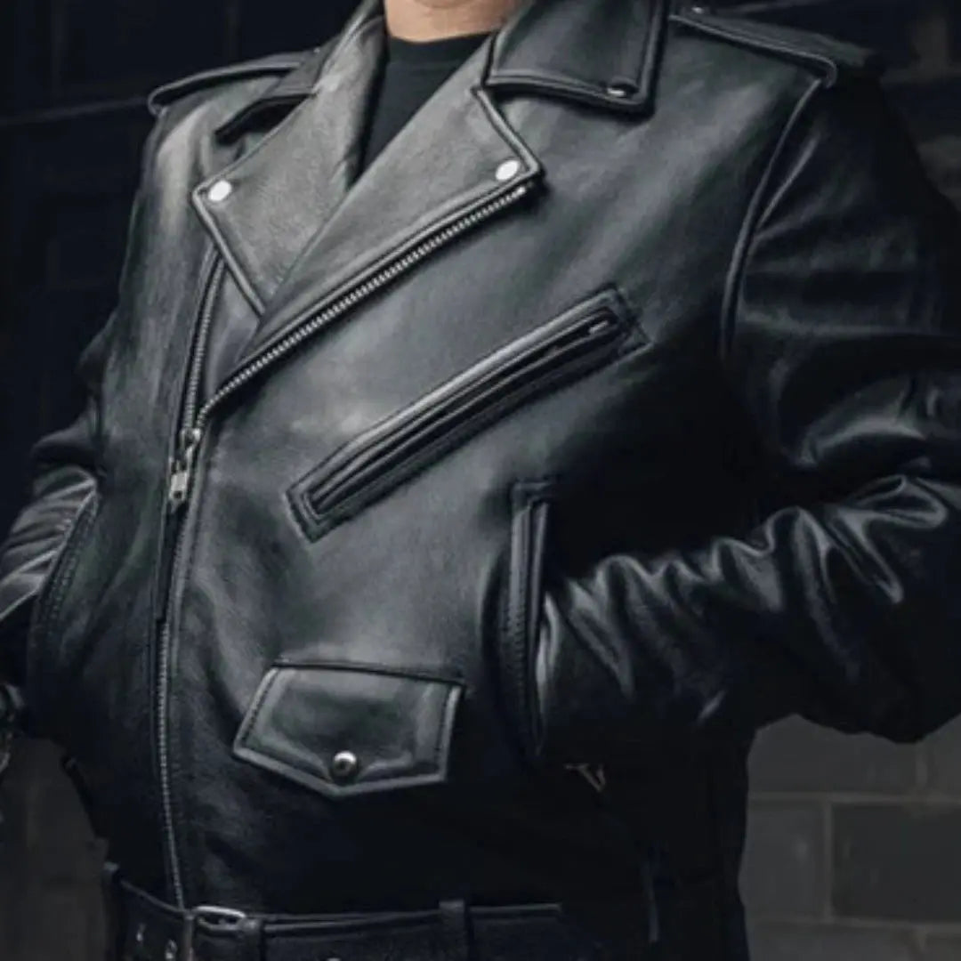 BOL Open Road Men's Motorcycle Leather Jacket - Genuine Biker Jacket for Harley Riders - Perfect for Cruising & Road Trips