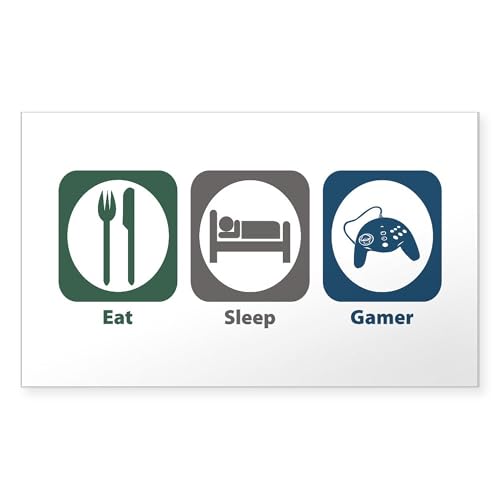 Clear - Eat Sleep Gamer Rectangle Sticker