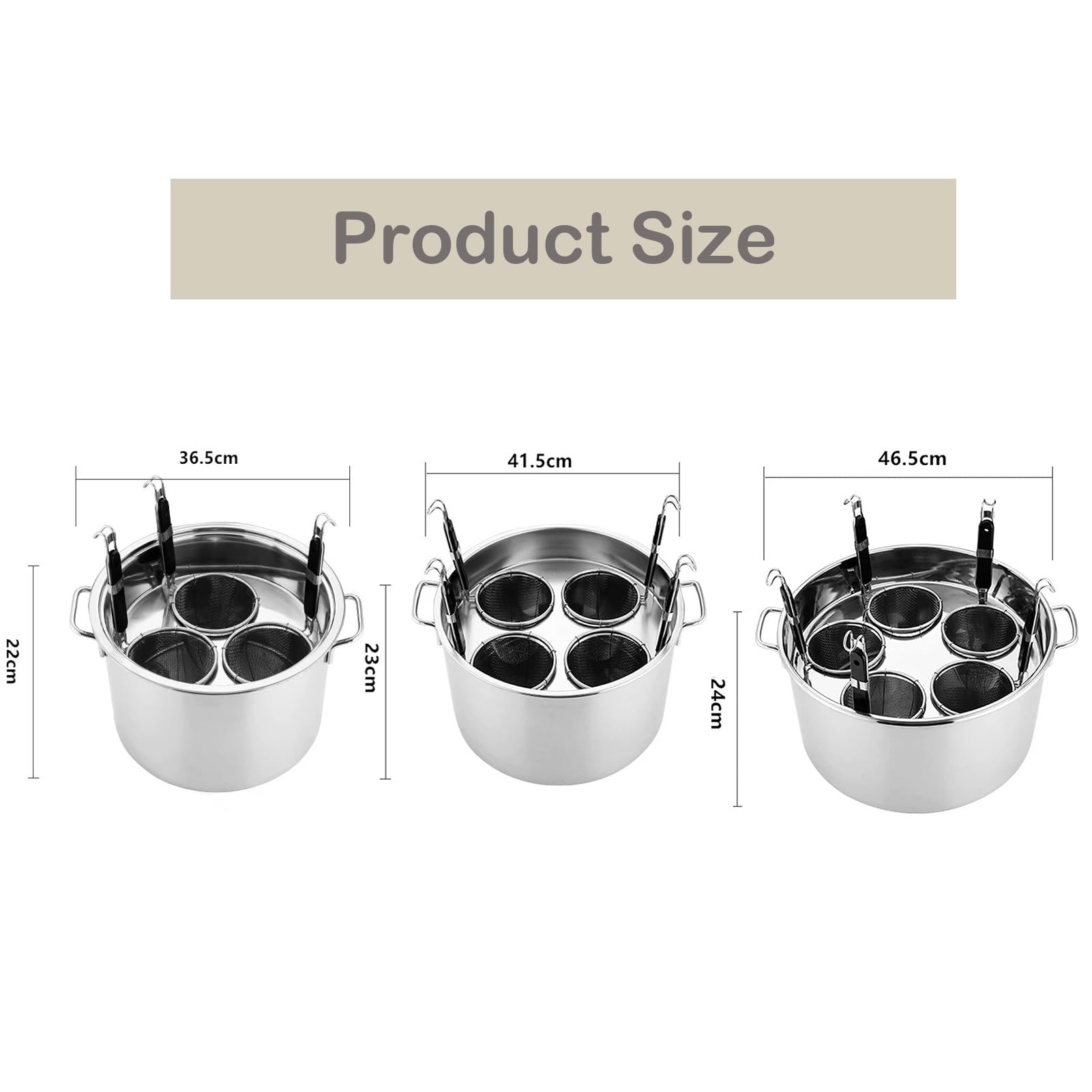 Heavy Duty Stainless Steel Stockpot & Pasta Cooker Set with Colander Inserts – Commercial Grade Multi-Cookware for Home Kitchen & Restaurant Use – Perfect for Cooking Pasta, Soups, Stews & Large Batch Meals (3-Hole Design, Size A)