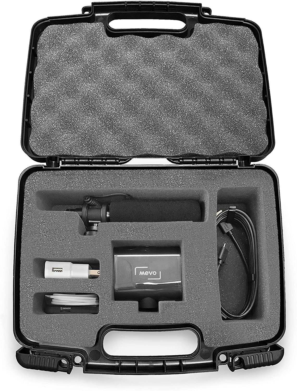 CASEMATIX Hard Shell Camera Case for Mevo Start Live Streaming Camera - Shockproof Protective Case with Custom Foam for Shotgun Mic & Accessories - Perfect for Travel, Events & Professional Streaming