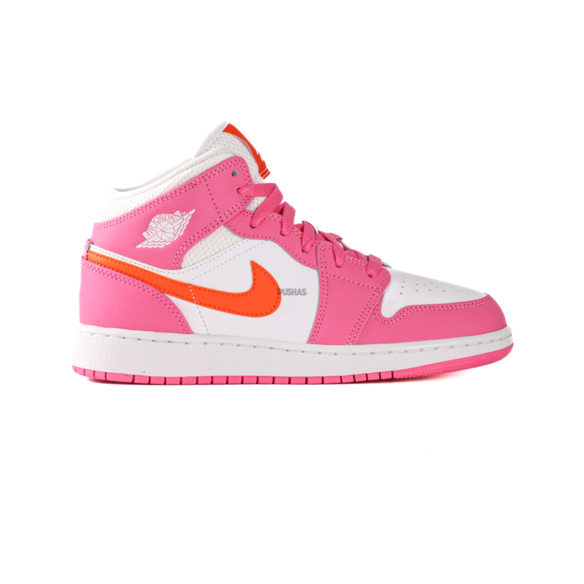 Air Jordan 1 Mid 'Pinksicle Safety Orange' GS Sneakers (2022) - Basketball Shoes for Girls, Casual Streetwear Fashion - Perfect for School, Sports & Everyday Wear