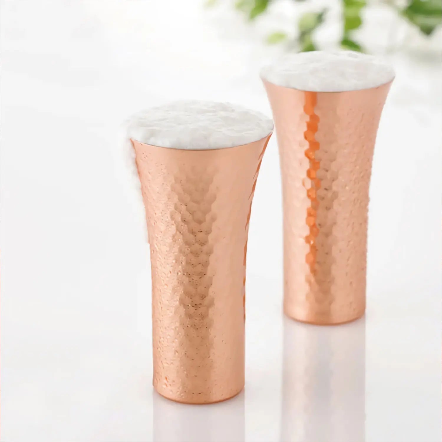 Premium Asahi Copper Beer Glass Set - 380ml (2 Pcs) - Chilled Beer Tumbler for Lager, IPA & Craft Beers - Perfect for Home Bars, Parties & Gifts