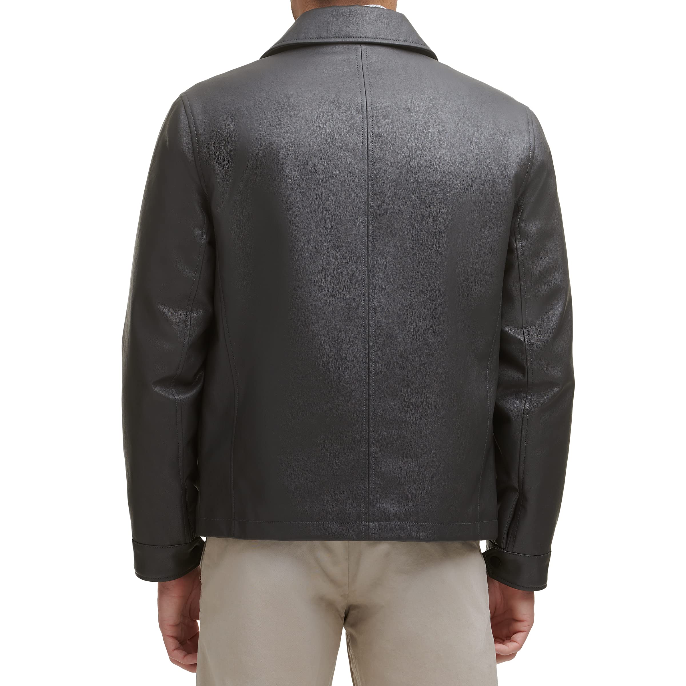 Dockers Men's James Faux Leather Jacket - Classic Biker Style Jacket for Men (Regular, Big & Tall Sizes) - Perfect for Casual Wear, Night Out & Motorcycle Riding