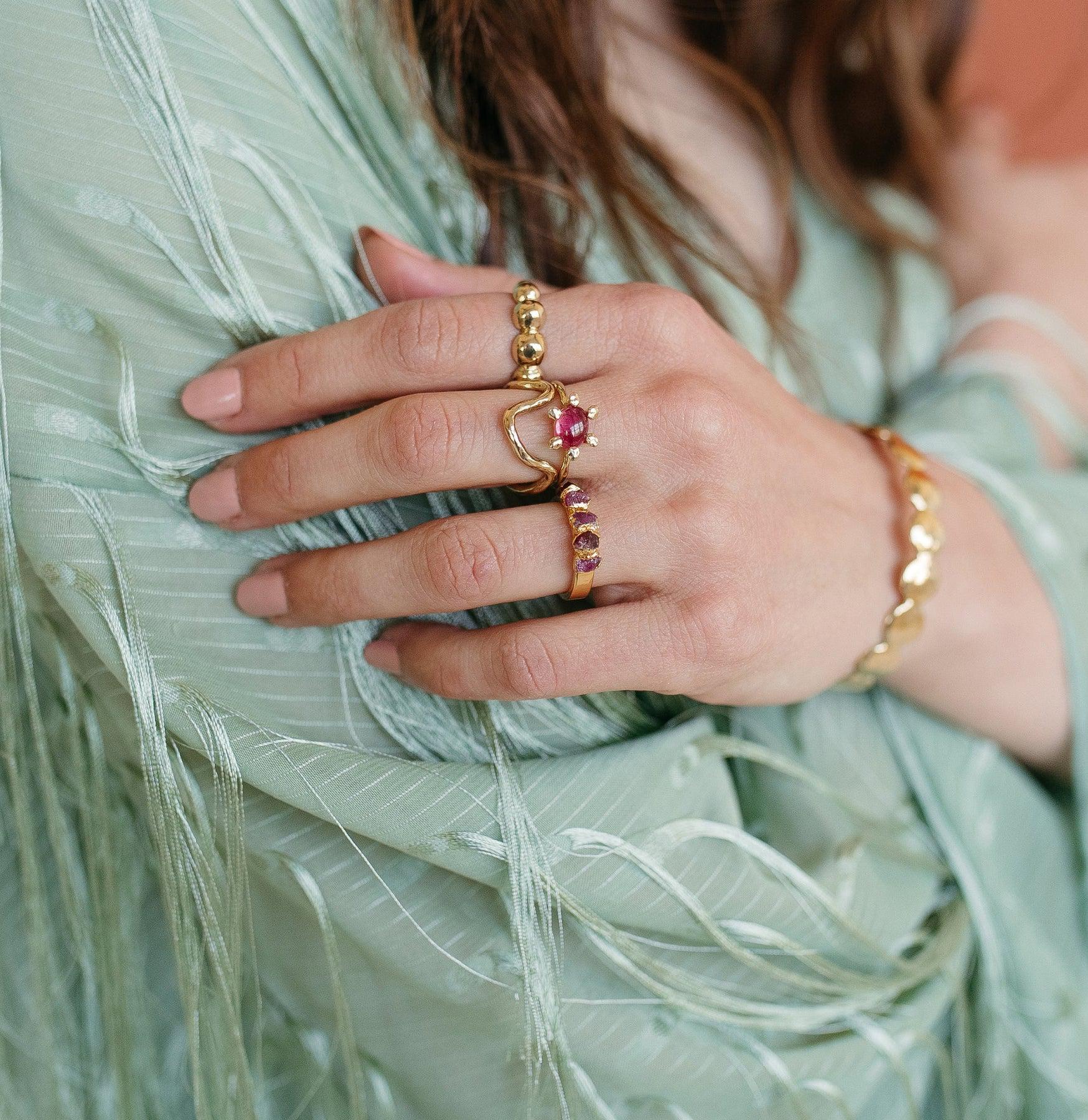 Ripple Ring for Women - Elegant Wave Design Stackable Band Ring - Perfect for Everyday Wear, Gifts & Special Occasions