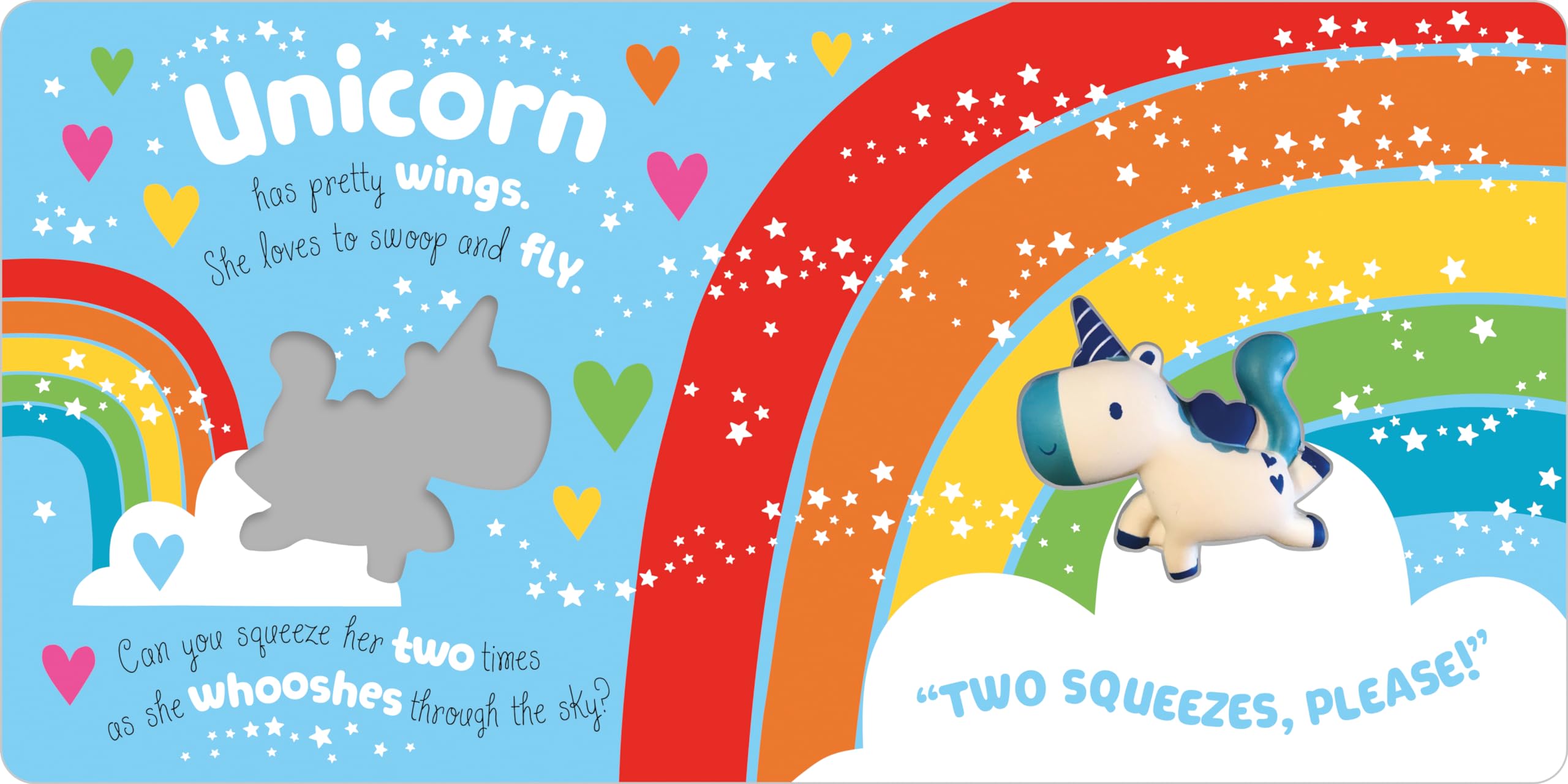 Squish 'N' Squeeze Unicorn Sensory Board Book for Toddlers - Soft Squishy Touch & Feel Activity Book - Perfect for Bedtime Stories, Sensory Play, and Early Learning Development