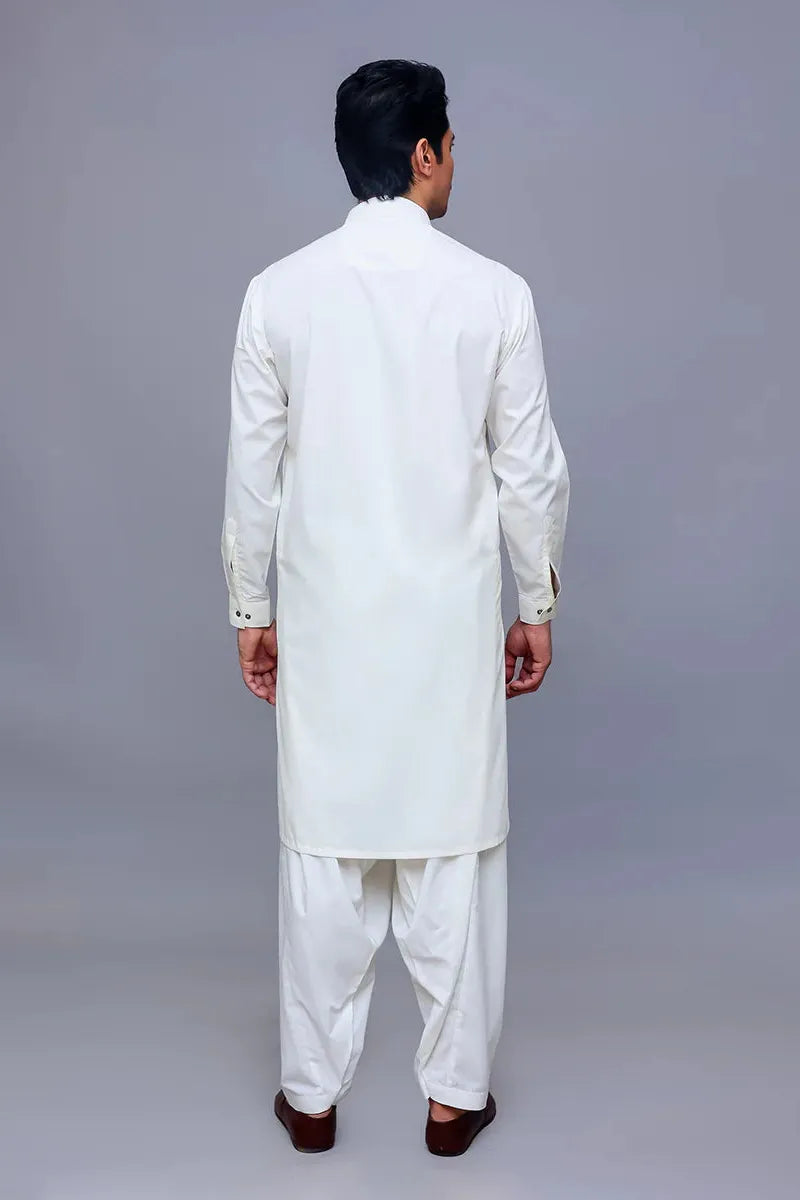 Amir Adnan Classic Fit Suit - Poly Viscose Blend in Antique White | Formal Wear for Weddings, Business Meetings & Special Occasions