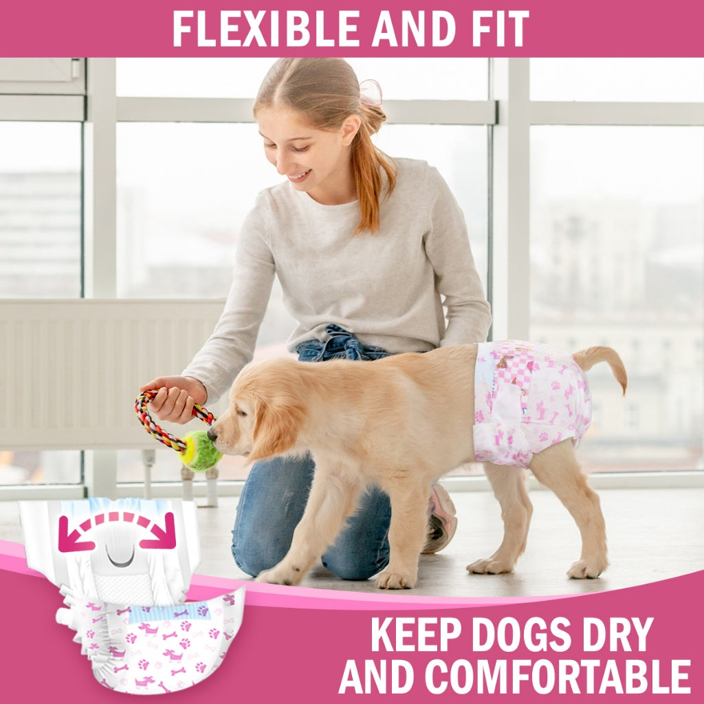 **Dono Pet Disposable Puppy Diapers for Male & Female Dogs - Absorbent & Leak-Proof - Perfect for House Training, Travel & Incontinence Care**