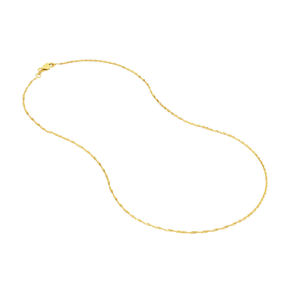 14K Gold 1.15mm Singapore Chain Necklace - Dainty & Elegant Jewelry for Women, Perfect for Layering, Gifts & Everyday Wear