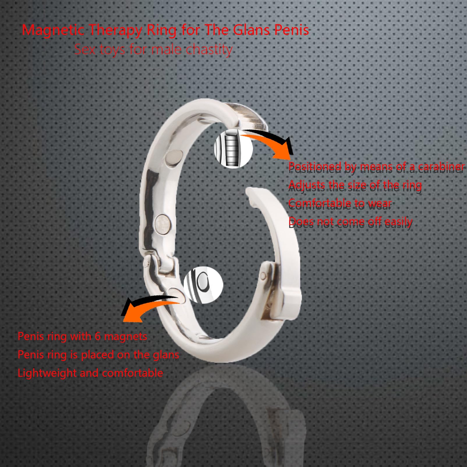 Adjustable Metal Cock Ring for Men - 3D Printed Scrotum Pendant Pleasure Device, BDSM Bondage & Chastity Sex Toy (Medium Size) - Enhances Intimacy & Sensation for Couples Play