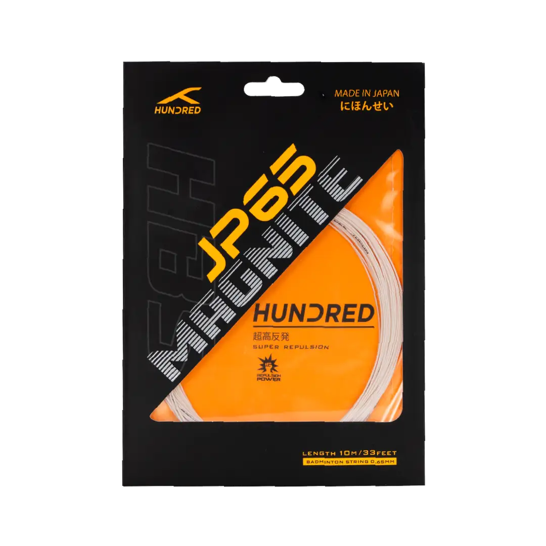 HNDRD JP65 Badminton String - High Performance Nylon Badminton Racket String for Durability & Control - Perfect for Competitive Play & Training Sessions