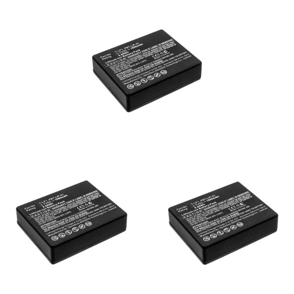 Synergy Digital Wireless Headset Replacement Batteries - 3-Pack Li-ion 3.7V 1800mAh for HME Tempest 2.4GHz Beltstation Headset | Long-Lasting Power for Call Centers, Warehouses & Customer Service Professionals