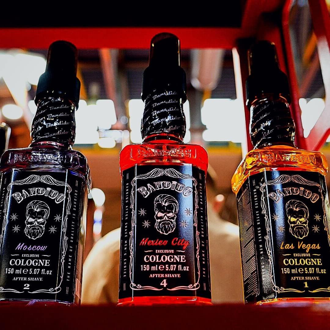 Bandido Aftershave Cologne for Men - Refreshing & Cooling Eau de Cologne with 70% Alcohol Content - 150ml Bottle - Perfect for Post-Shave Care & Daily Fragrance