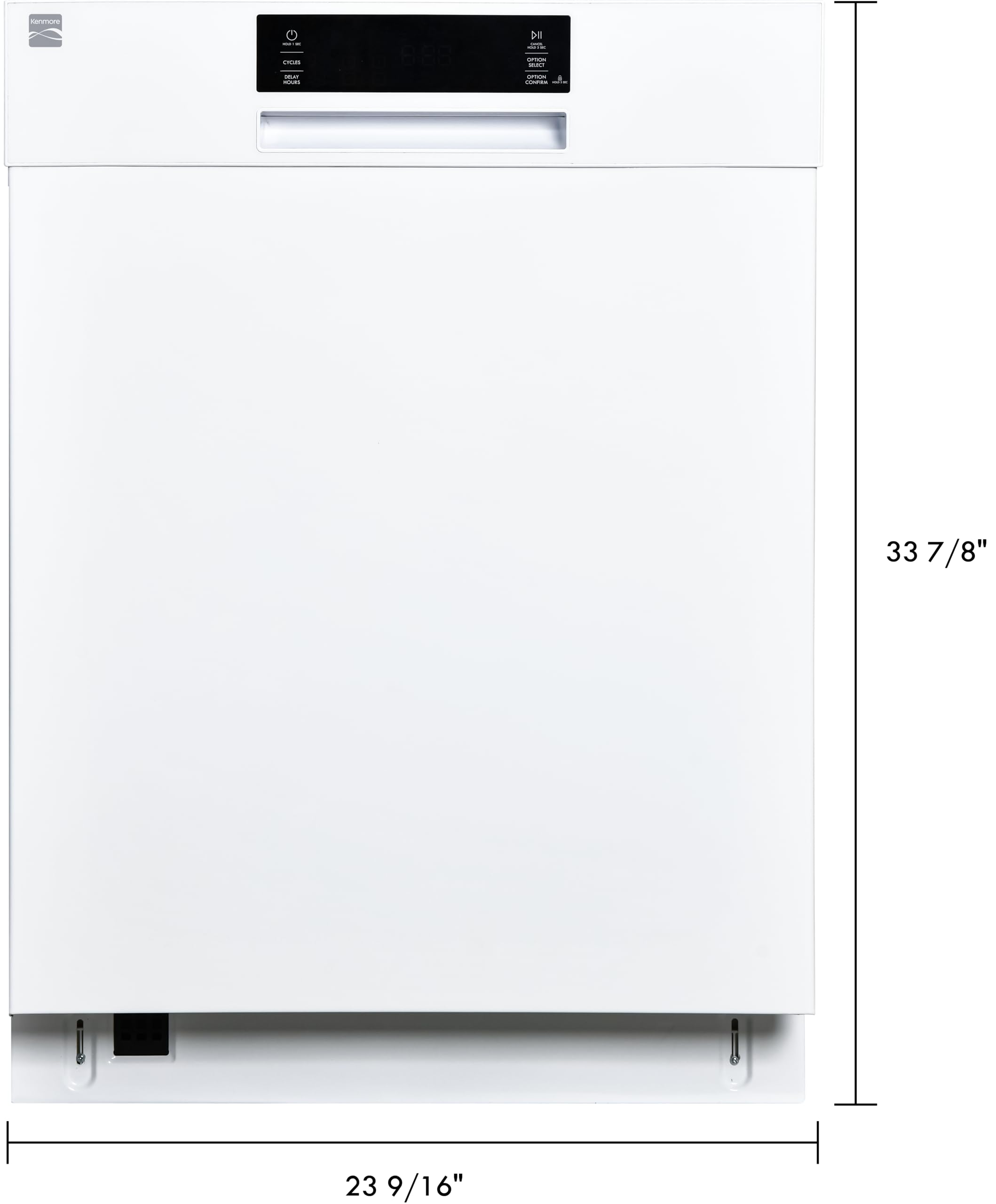 Kenmore 24 Inch Built-In Stainless Steel Tub Dishwasher with SmartWash & Smart Dry Technology | Adjustable Rack | Energy Star Certified | White | Perfect for Small Kitchens & Apartments