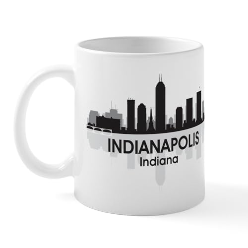 White - Indianapolis Skyline Mug