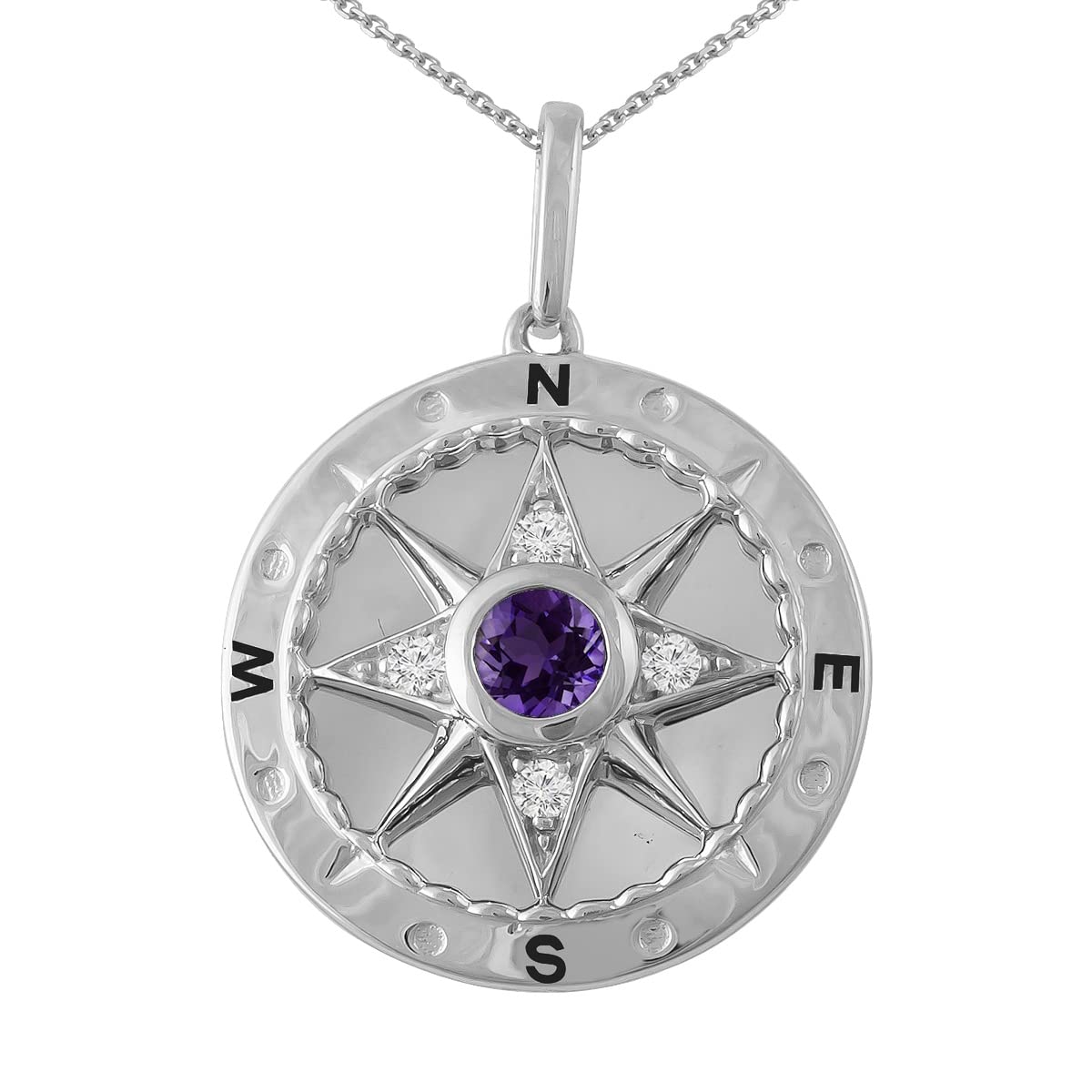 Personalized Compass Necklace with Birthstone - Inspirational Jewelry for Women & Men - Perfect Graduation Gift for Travel Lovers & Adventurers - Ideal for Outdoor Activities, Hiking & Special Occasions