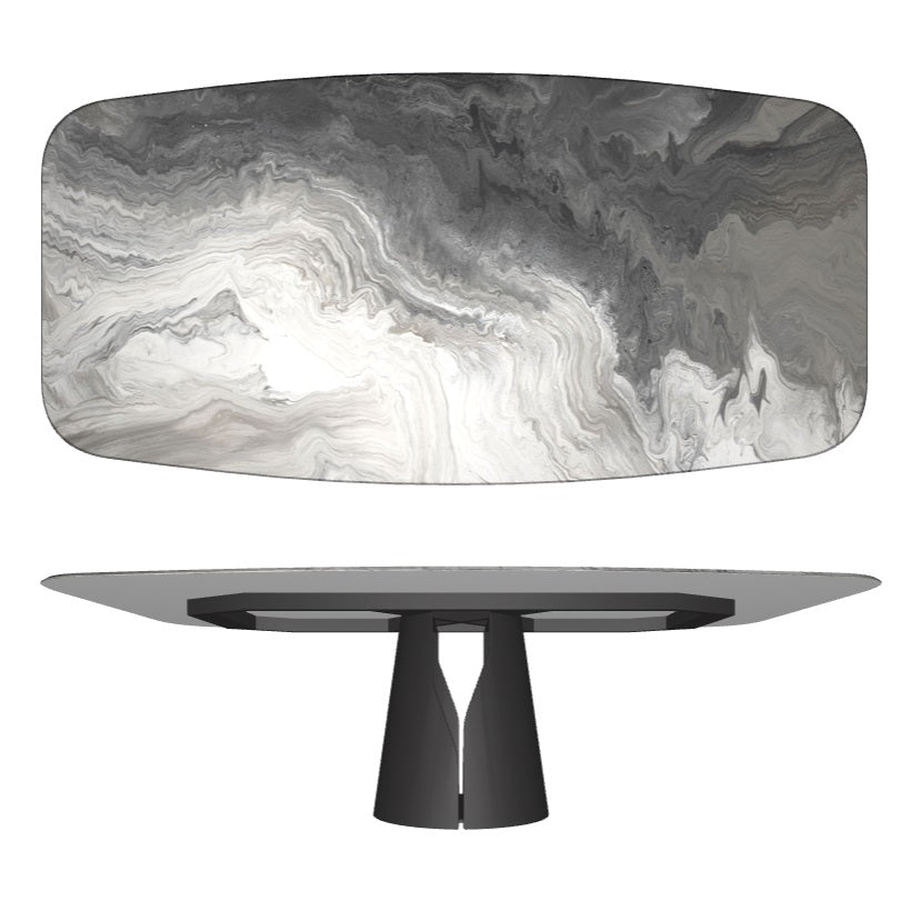 GIANO Crystal Art Table - Elegant Glass Coffee Table with Crystal Base for Living Room, Office & Dining Area - Perfect for Home Decor & Entertaining Guests