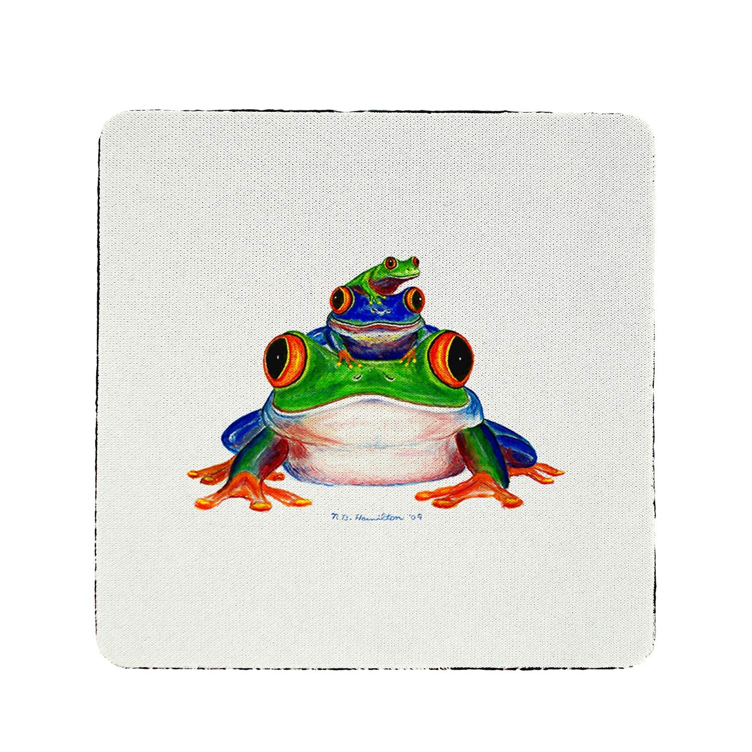 Betsy Drake Stacked Frogs Coaster Set of 4 - Cute Frog Design Drink Coasters for Coffee Table, Bar, and Home Decor - Perfect Gift for Animal Lovers