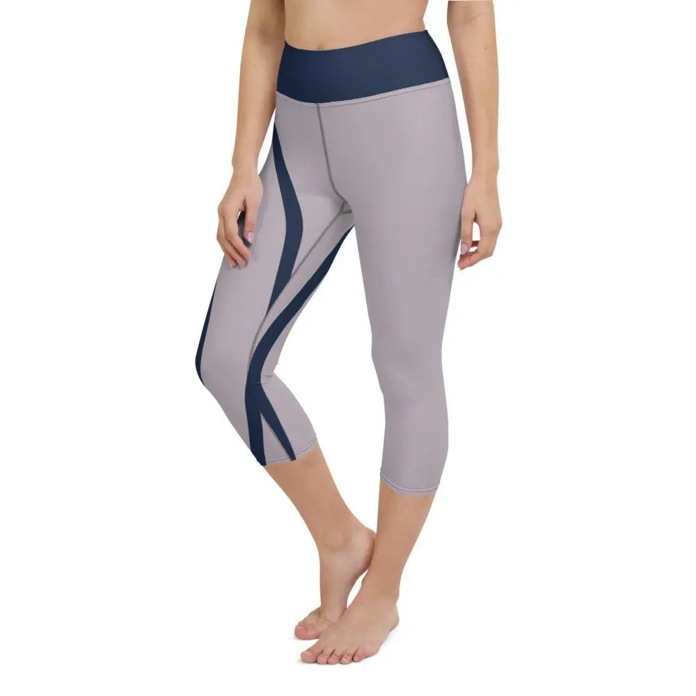 Waistband Yoga Capri Leggings With Pocket - Lily & Navy | Comfortable Workout Pants for Yoga, Running & Gym
