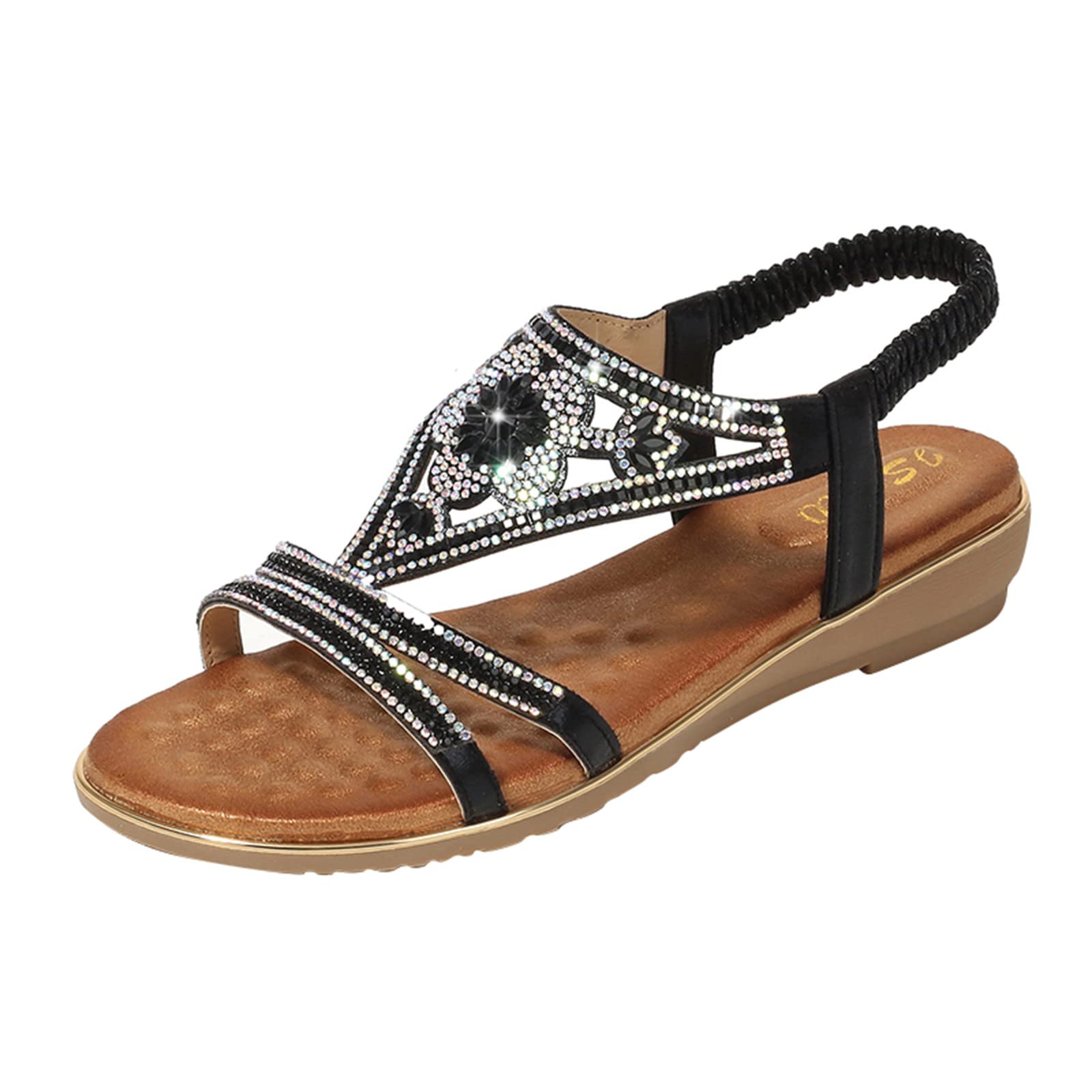 Women's Rhinestone Flat Sandals - Comfortable Thong Flip Flops & Gladiator Style Sling Sandals for Casual Wear | Perfect for Beach, Pool, Summer Outfits and Vacation