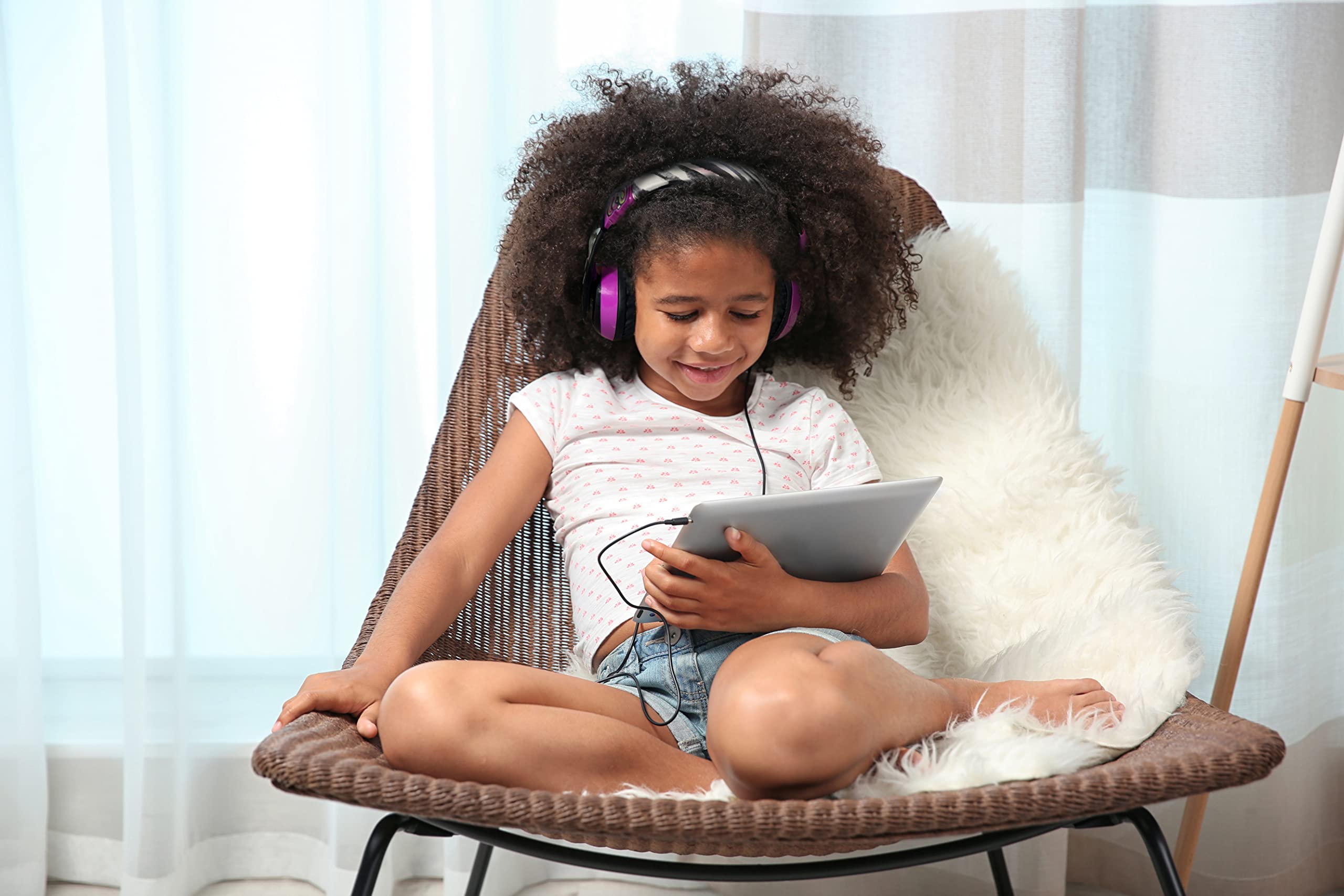 eKids That Girl Lay Lay Bluetooth Headphones for Kids - Wireless Headphones with Built-in Mic, Volume Limiting Safe Headphones for School, Home, Travel & Online Learning - Perfect for Classroom, Airplane & Virtual Classes