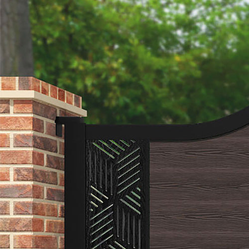 Classic Cubed Curved Top Driveway Gate - Mid Brown End Screen - Perfect for Residential & Commercial Property Security & Curb Appeal