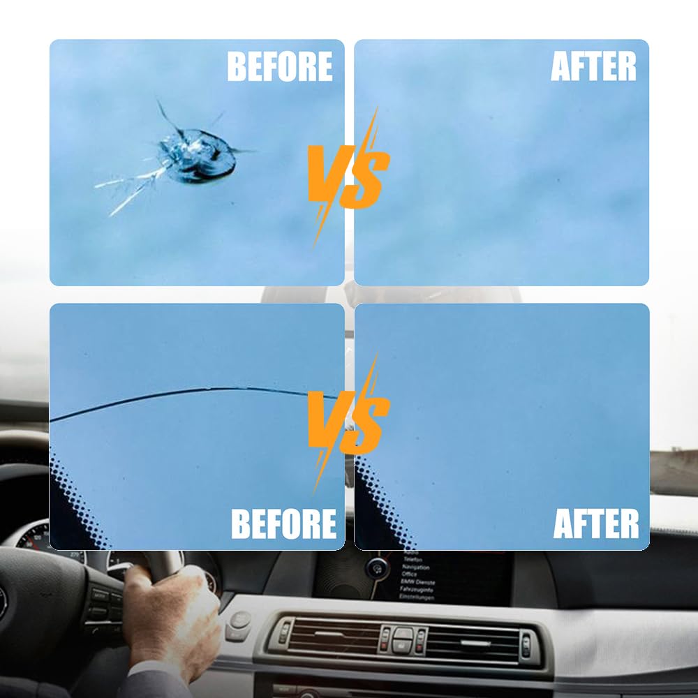 Car Windshield Crack Repair Kit – 2 Set, Multifunctional Glass Repair Fluid for Fixing Chips & Cracks, Automotive Windscreen Tool – Perfect for DIY Windshield Repair at Home or On-the-Go