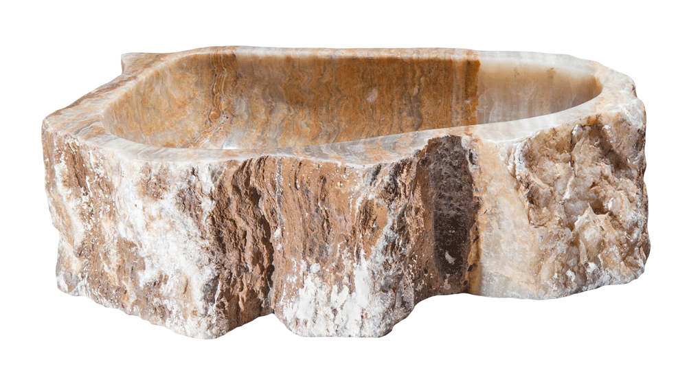 Modern Onyx Vessel Bathroom Sink - Handcrafted Natural Stone Vanity Basin for Luxury Bathrooms | Perfect for Master Suites, Spa Retreats & Upscale Home Renovations