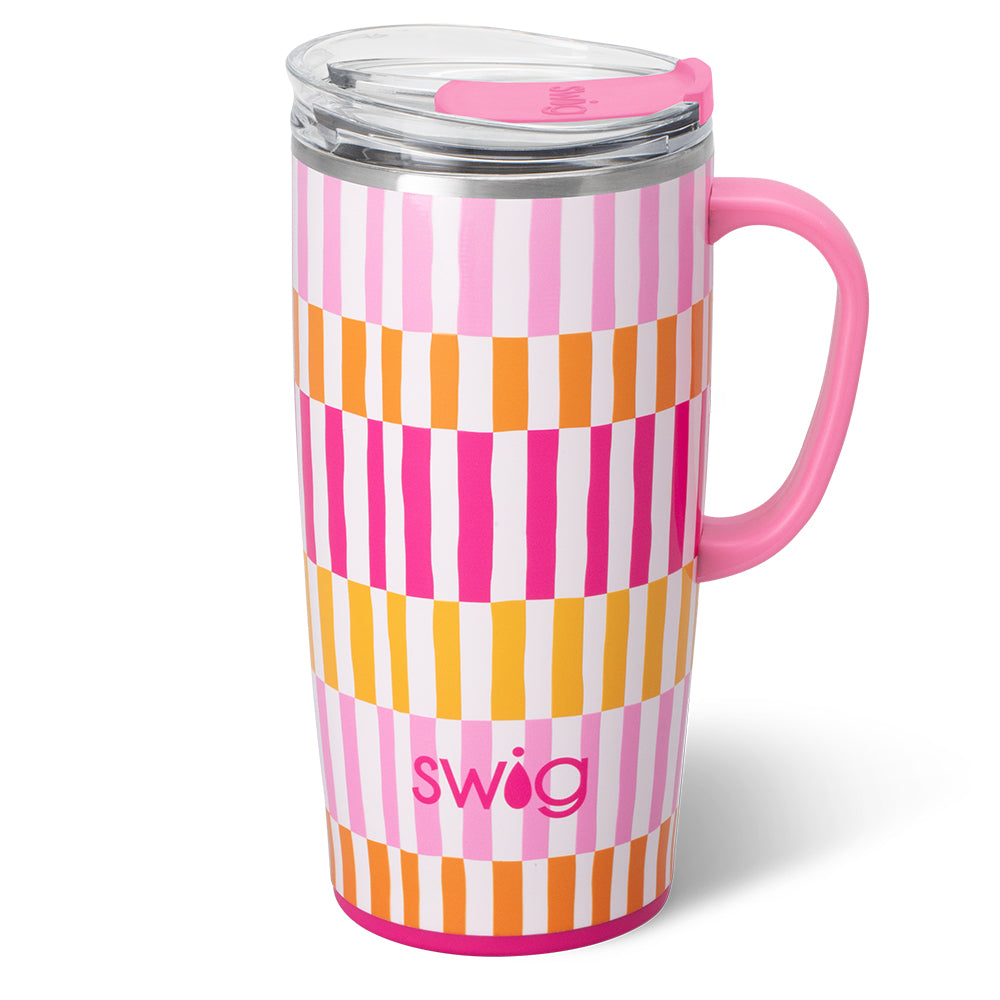 22oz Sherbet Stripe Insulated Travel Mug - Leak-Proof Vacuum Stainless Steel Tumbler for Coffee, Tea & Cold Drinks - Perfect for Commuting, Camping & Office Use