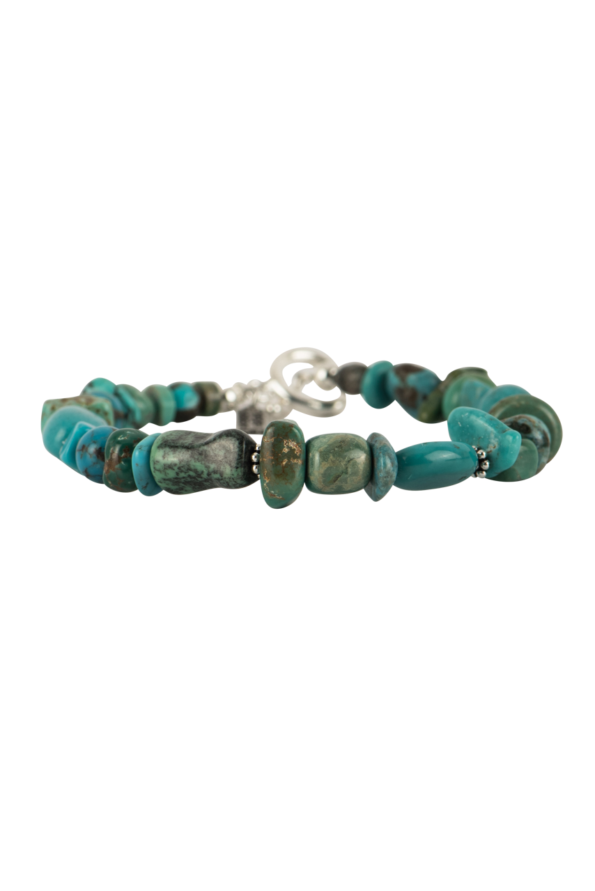 Paige Wallace Turquoise Stone Bangle Bracelet for Women - Handmade Boho Jewelry for Casual & Festival Wear
