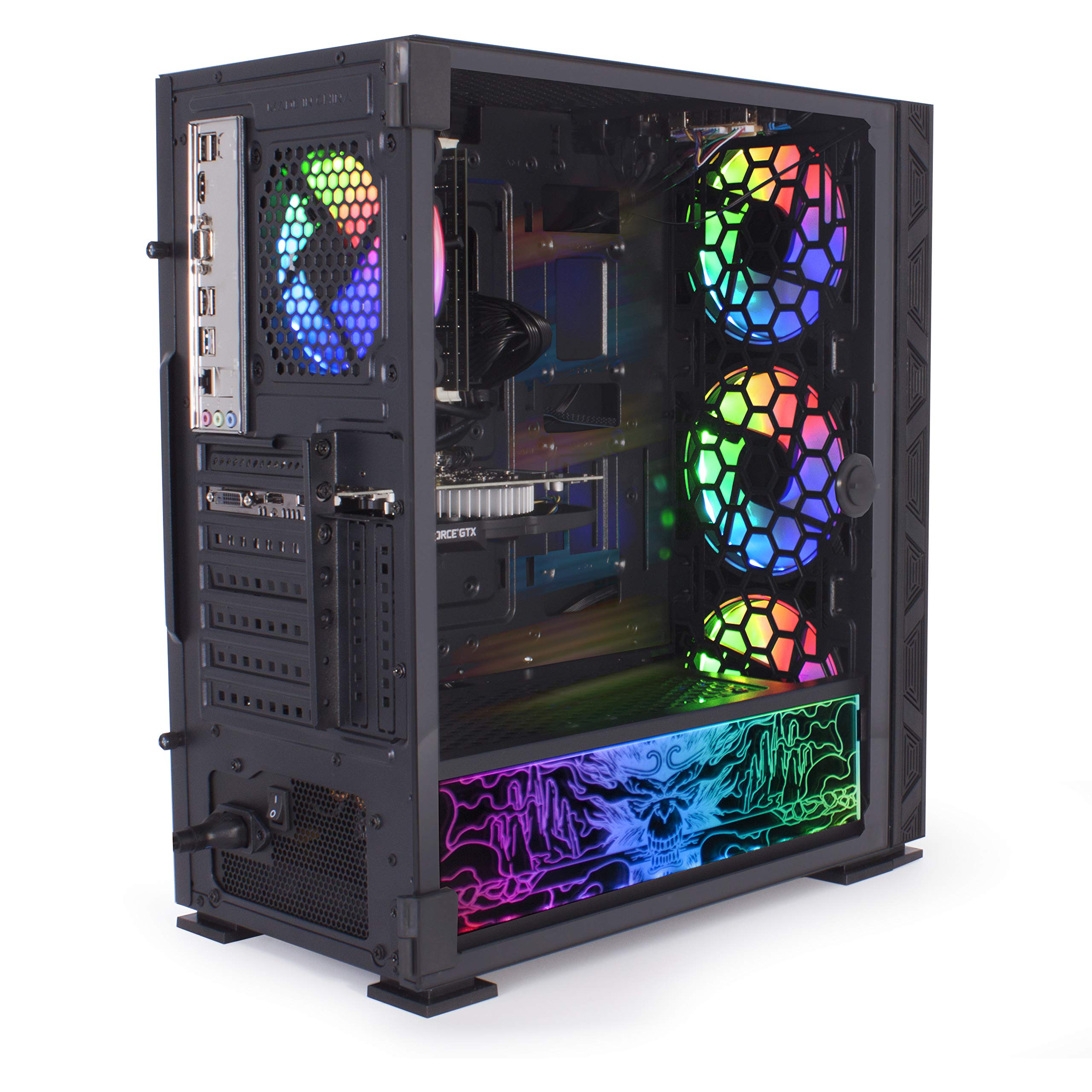 Veno Scorp Gaming PC Desktop Computer - Intel Core i7-3770 3.4GHz, GT 1030 2GB GPU, 16GB DDR3 RAM, 256GB NVMe SSD + 1TB HDD, 500W PSU, ARGB Case, WiFi 6, Win 10 | Perfect for Esports, Streaming & VR Gaming